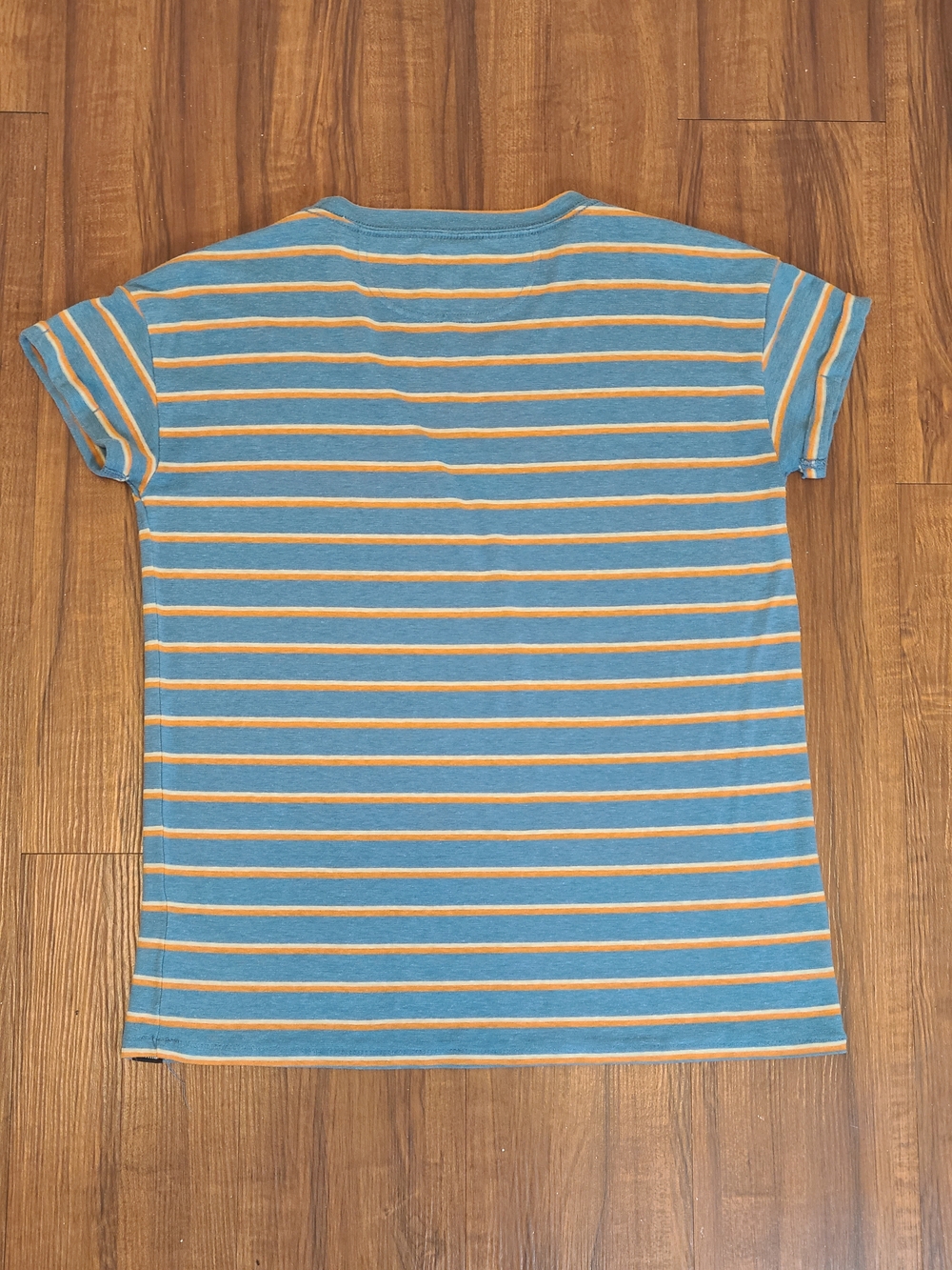 prAna Striped Cozy Up Tee Women's Blue Orange Earthy Boho Casual Shirt In Small - Picture 2 of 6